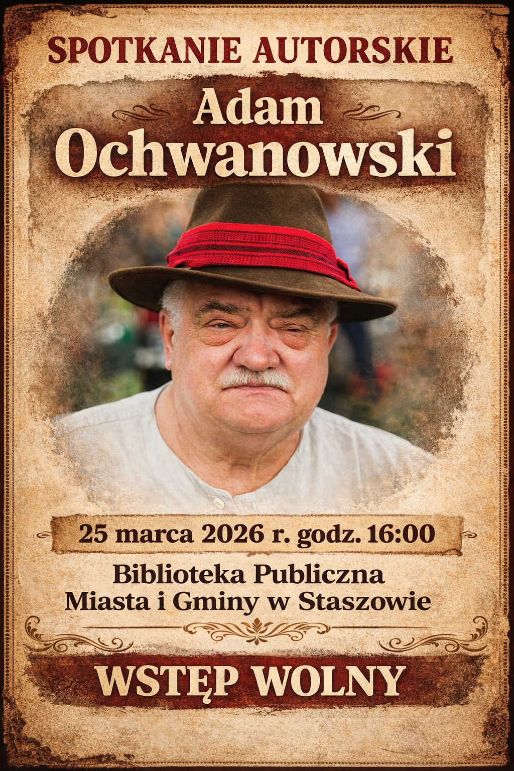 Spotkanie autorskie z&nbsp;Adamem Ochwanowskim w&nbsp;Staszowie &ndash; literacka podr&oacute;ż z&nbsp;wyjątkowym gawędziarzem!