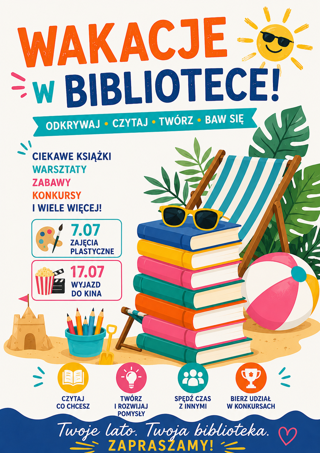 Wakacje w&nbsp;Filiach Biblioteki!