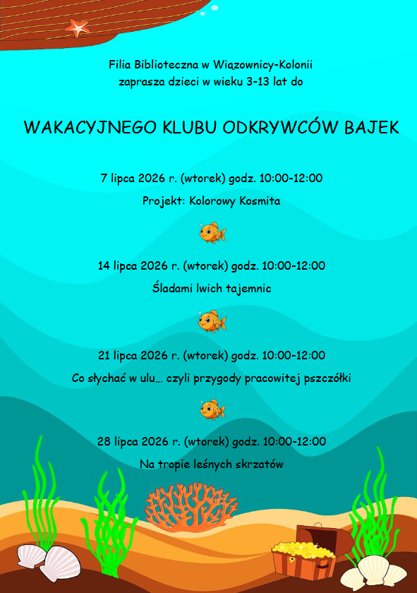 Wakacje w&nbsp;Filiach Biblioteki!