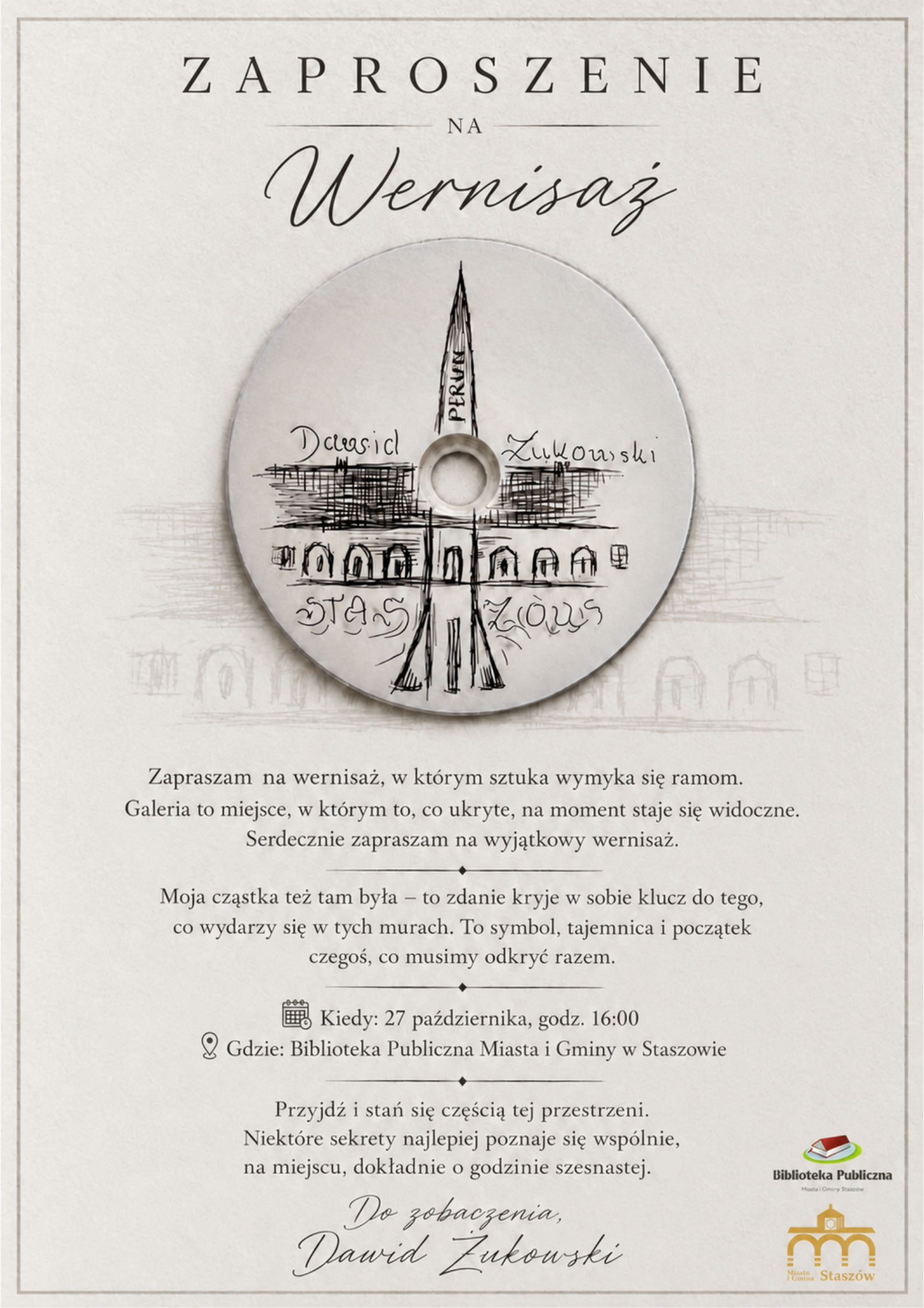Zaproszenie na&nbsp;wernisaż Dawida Żukowskiego