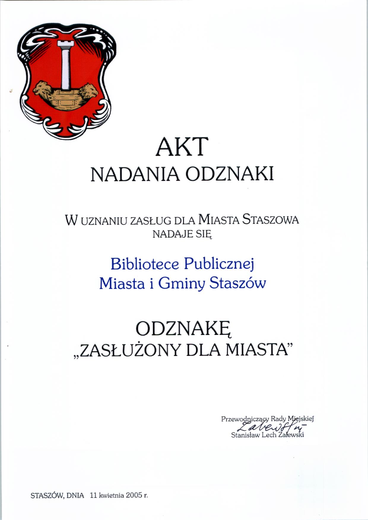 Nagrody i wyróżnienia dla Biblioteki Publicznej Miasta i Gminy w Staszowie