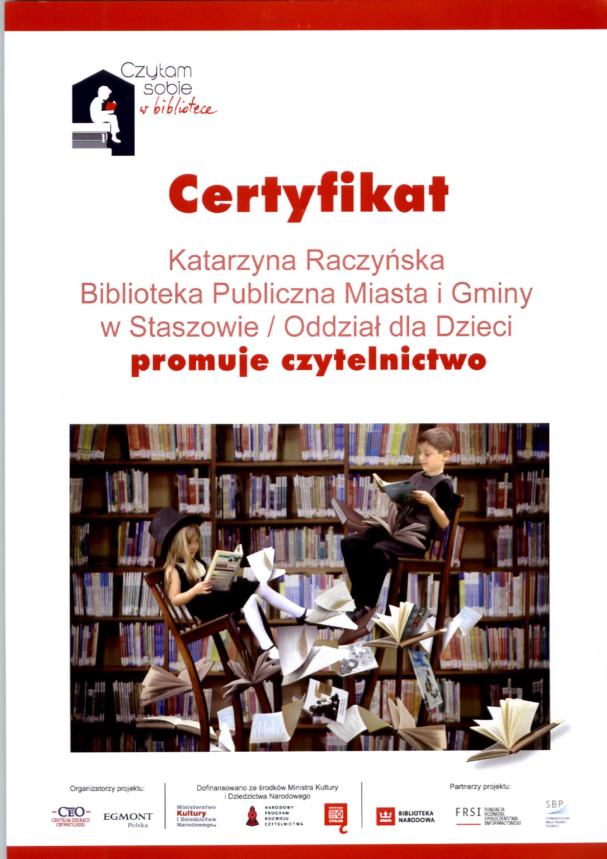 Nagrody i wyróżnienia dla Biblioteki Publicznej Miasta i Gminy w Staszowie