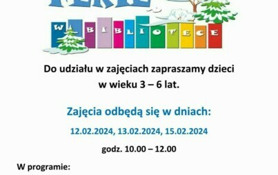 Zdjęcie do FERIE W FILIACH BIBLIOTEKI! (2024)