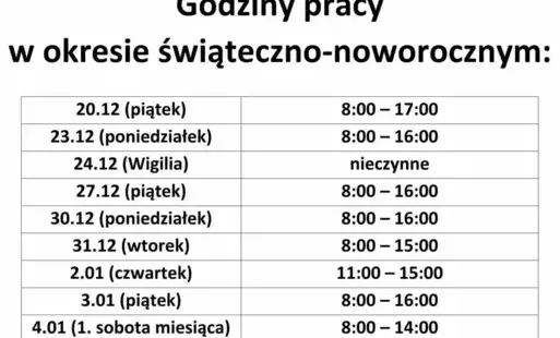 Zdjęcie do Zmiana godzin pracy Biblioteki w Staszowie w okresie świąteczno-noworocznym